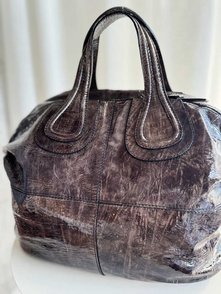 Patent Leather Top Handle Bag