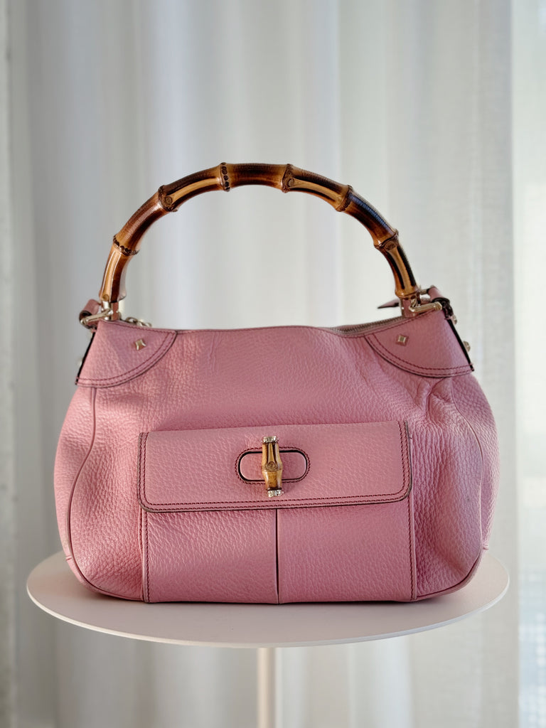 Nailhead Bamboo Shoulder Bag