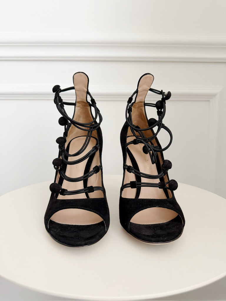 Strappy Suede Heels