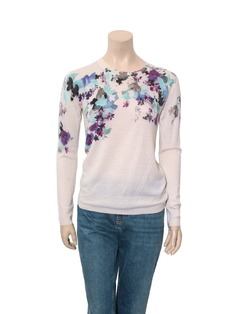 Wool Knit Floral Sweater