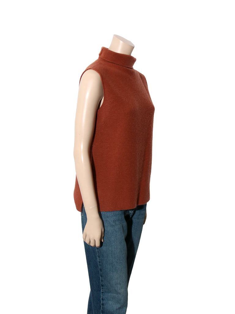 Sleeveless Cashmere Turtleneck