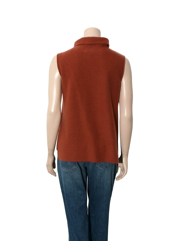 Sleeveless Cashmere Turtleneck