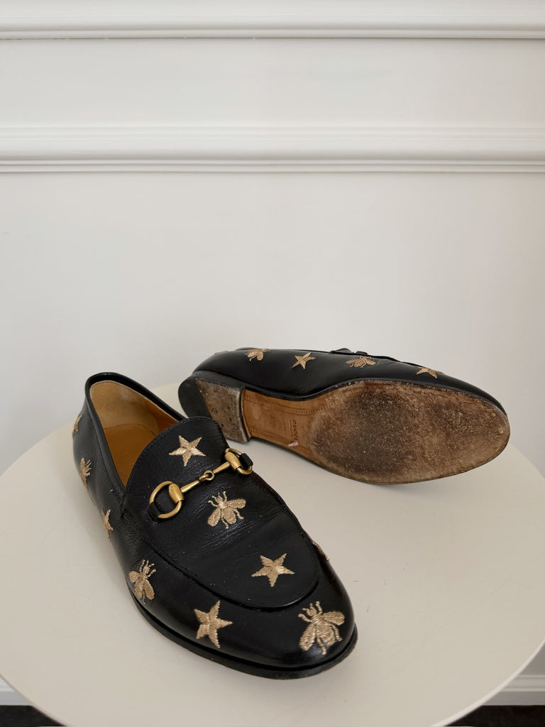 Leather Embroidered Loafers