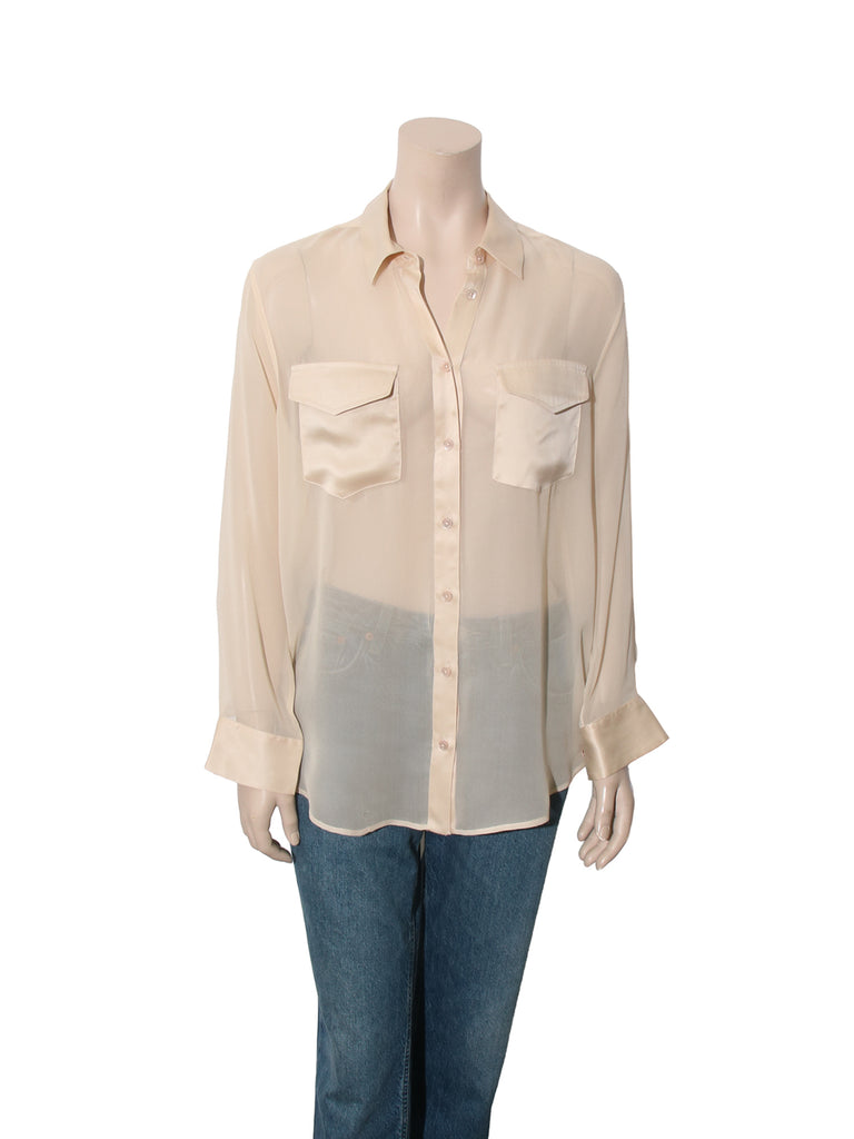 Sheer Button Down Shirt