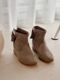 Perforated Wedge Sneaker Booties