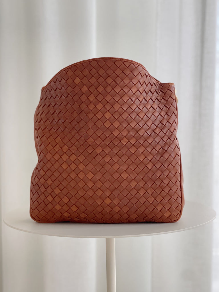 Vintage Intrecciato Leather Shoulder Bag