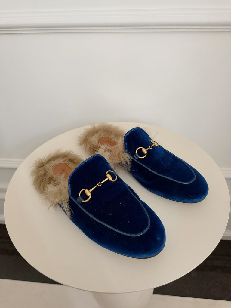 Velvet Fur Lined Mules