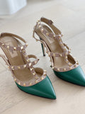 Leather Rockstud Pumps