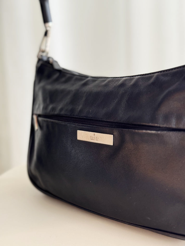 Vintage Leather Bamboo Shoulder Bag