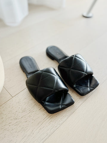 Metallic Slide Flat Sandals