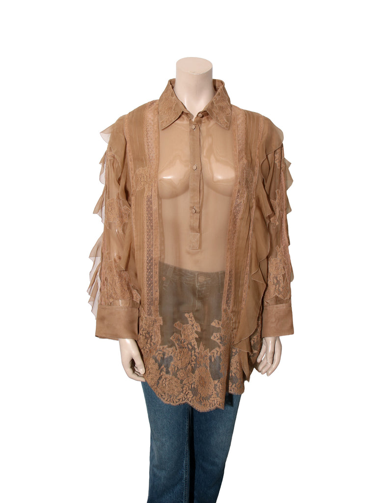 Silk Lace Detail Blouse