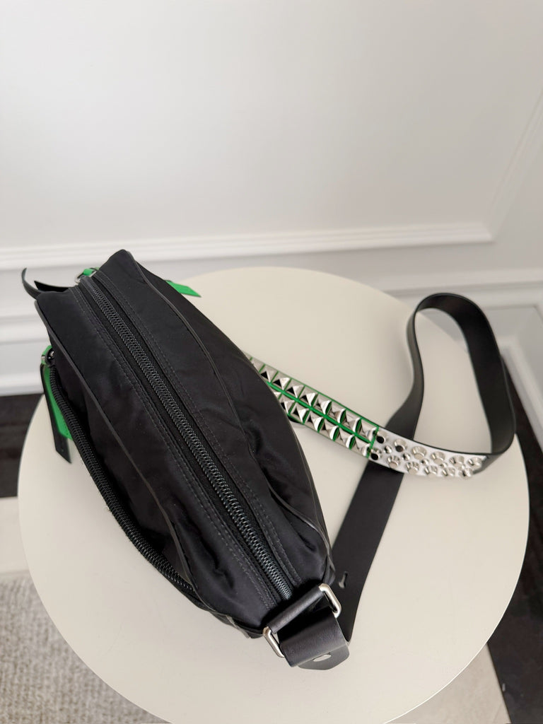 Tessuto Nylon New Vela Studded Cross Body Bag