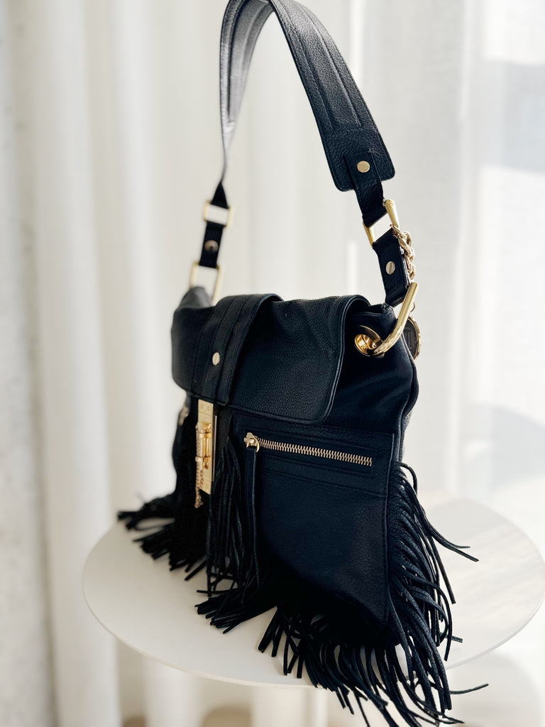 Leather Fringe Shoulder Bag
