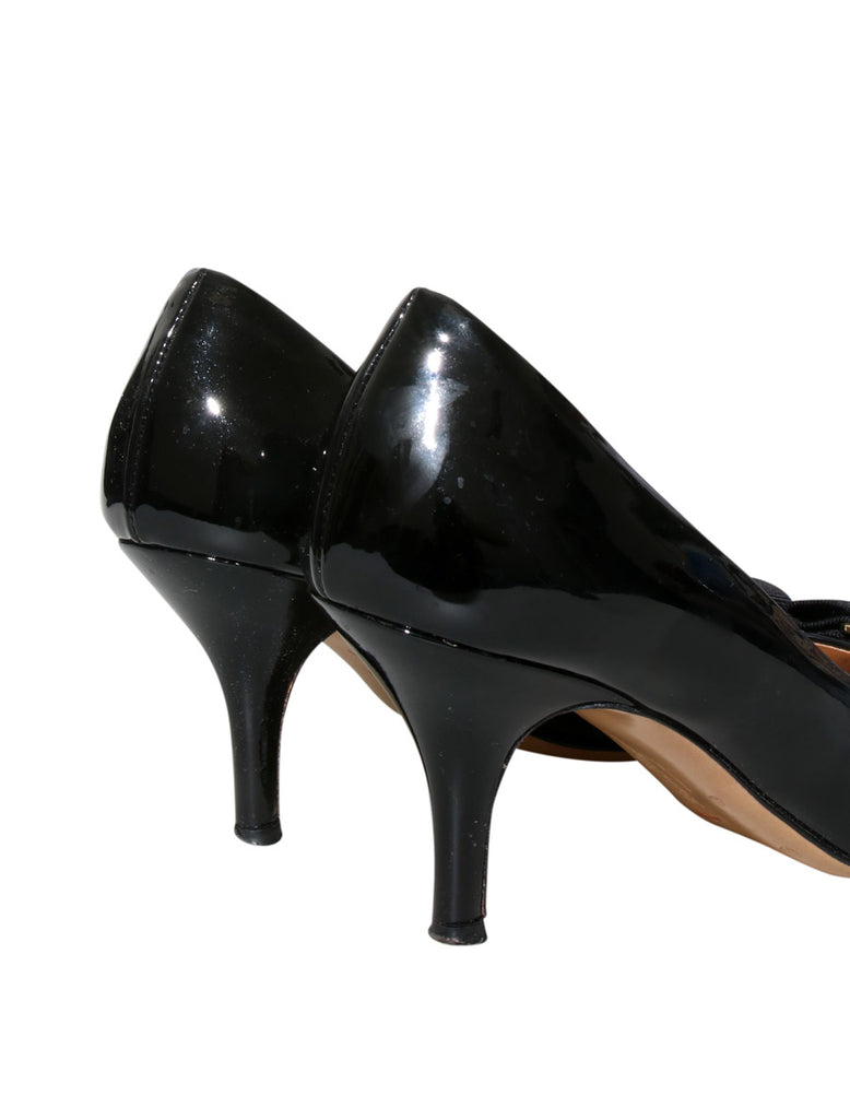 Patent Leather Round Toe Pumps
