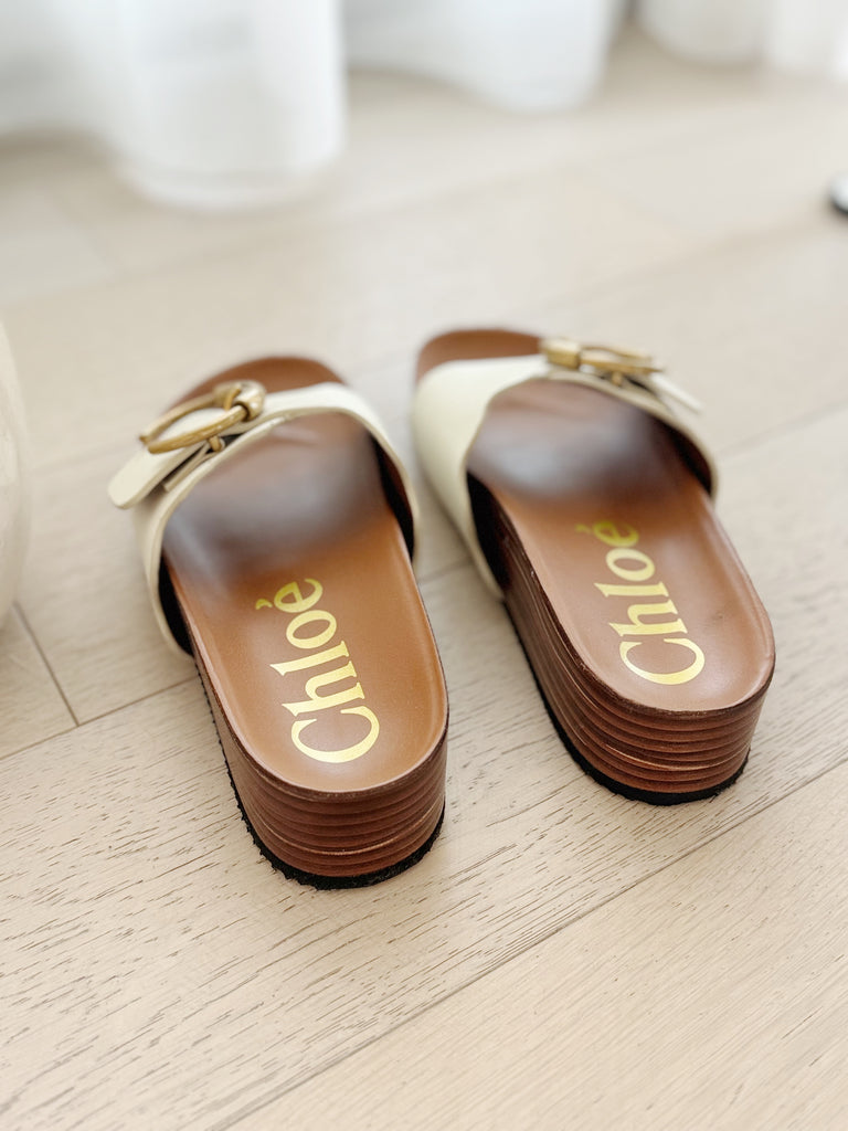 Leather Slide Sandals