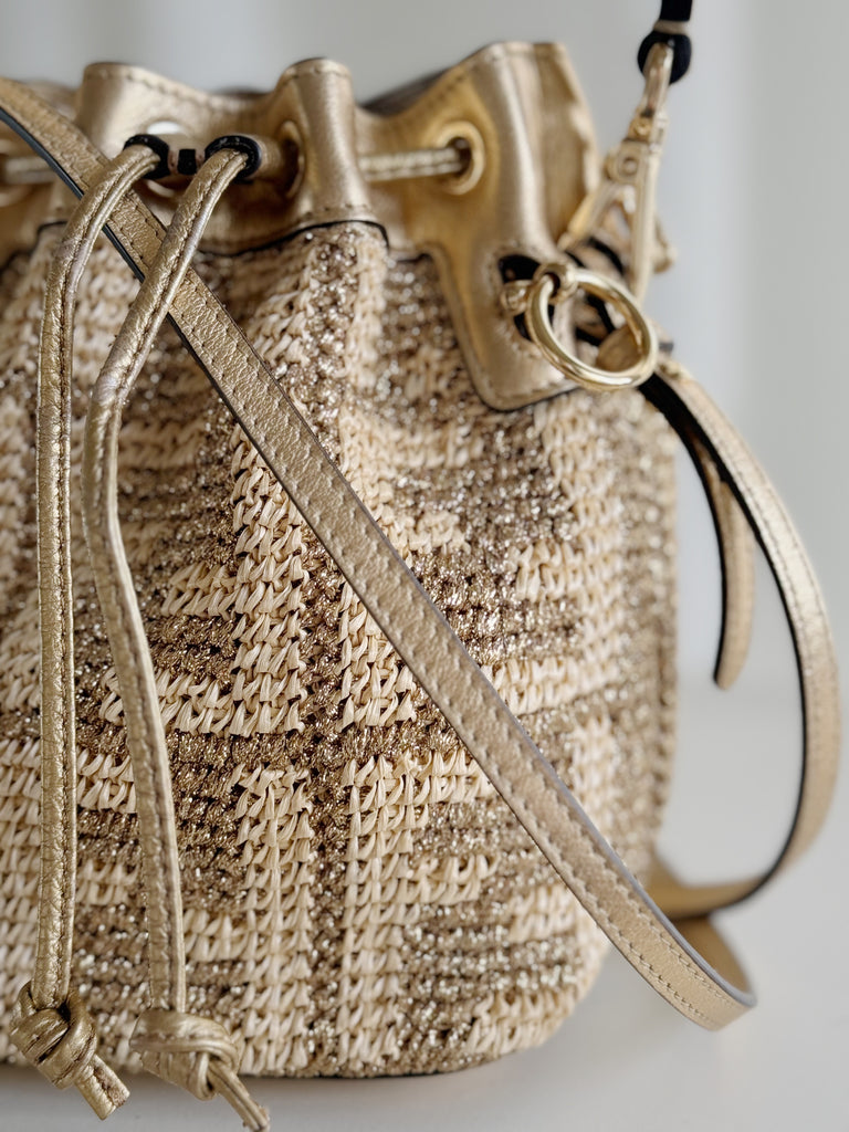 Raffia Mini Mon Tresor Bucket Bag