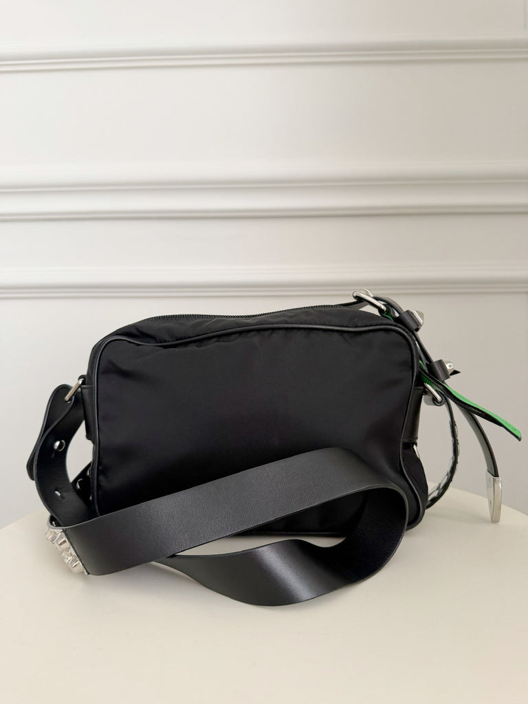 Tessuto Nylon New Vela Studded Cross Body Bag