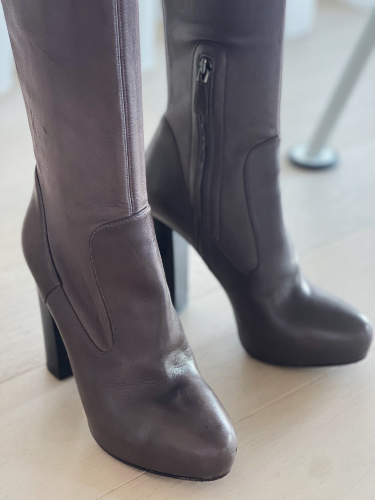 Leather Thigh-High Boots