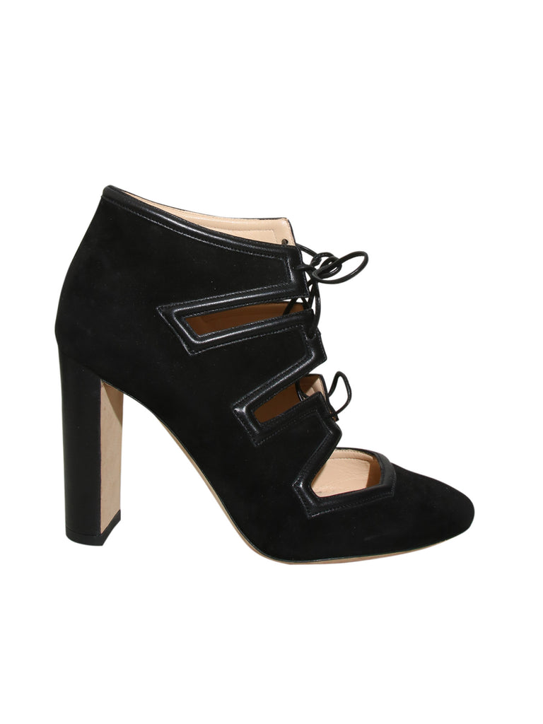 Suede Round Toe Lace Up Shoes