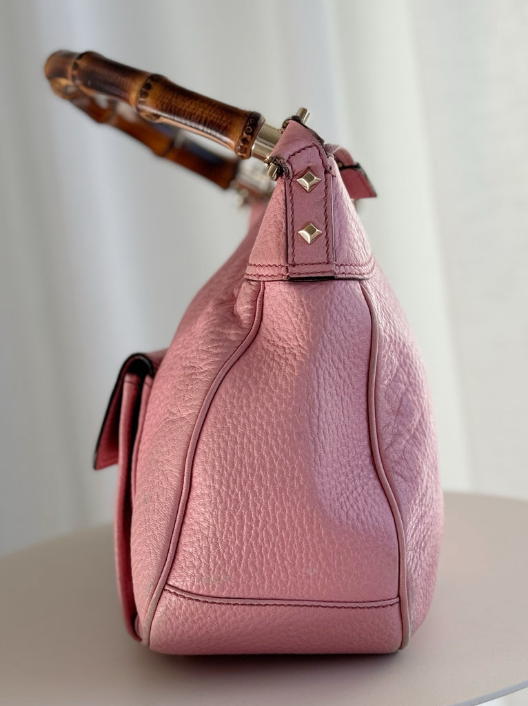 Nailhead Bamboo Shoulder Bag