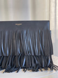 Leather Fringe Clutch Bag