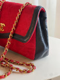 Vintage Wool & Leather Flap Bag