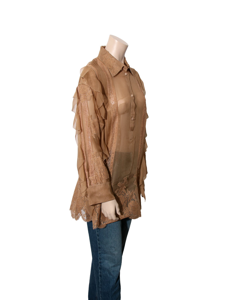 Silk Lace Detail Blouse