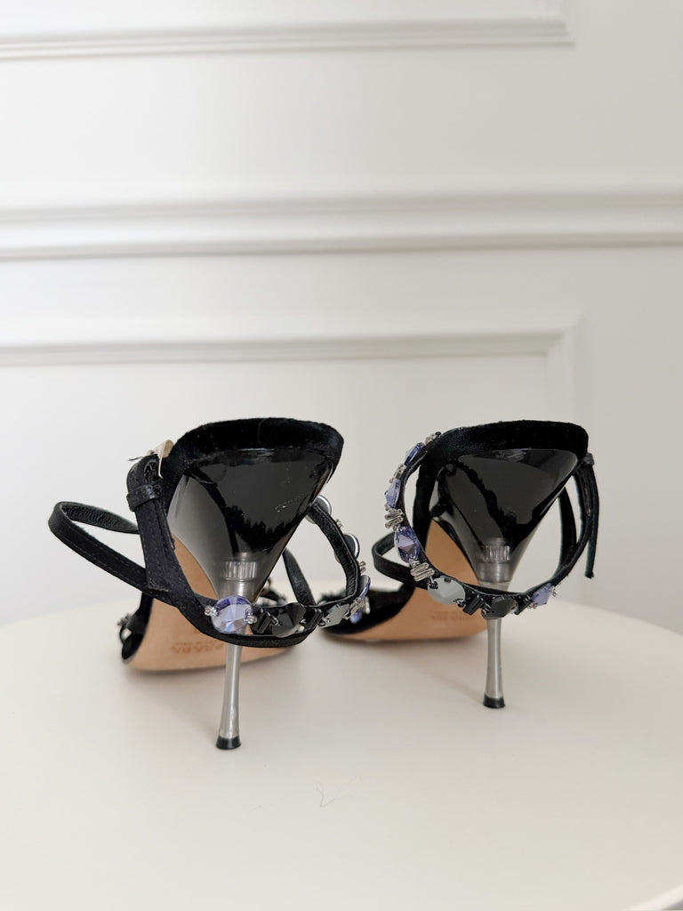 Vintage Velvet Beaded Sandals