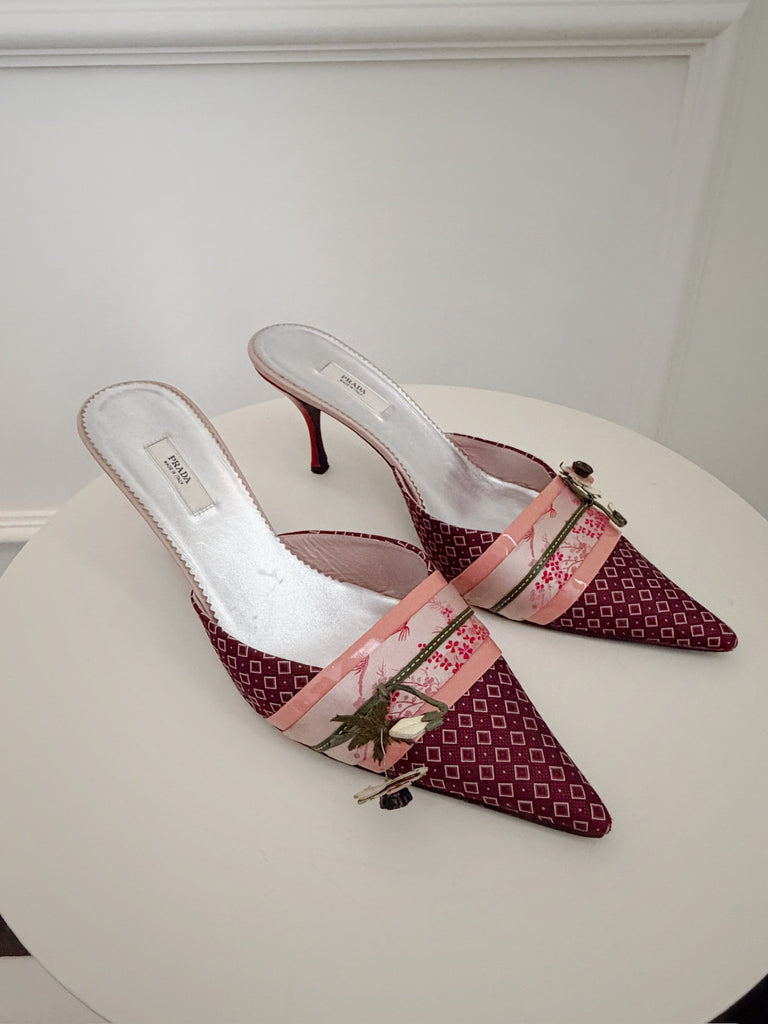 Vintage Printed Mules