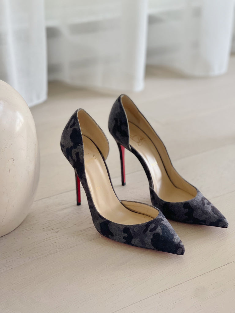 Wool Camouflage Print Pumps