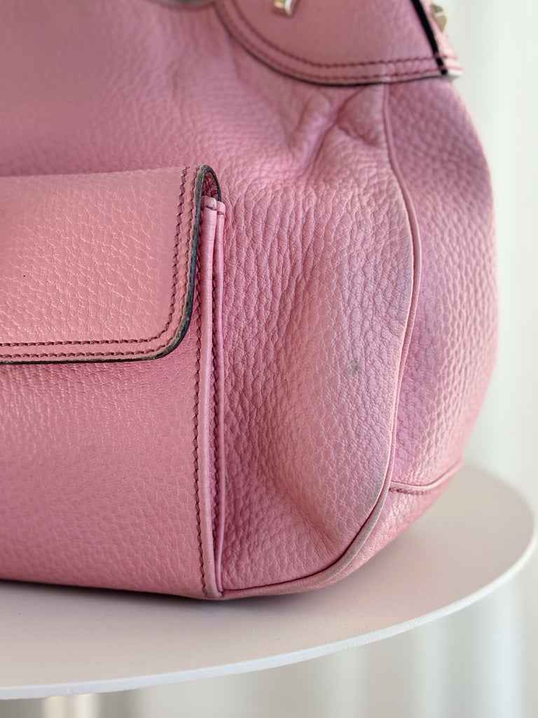 Nailhead Bamboo Shoulder Bag