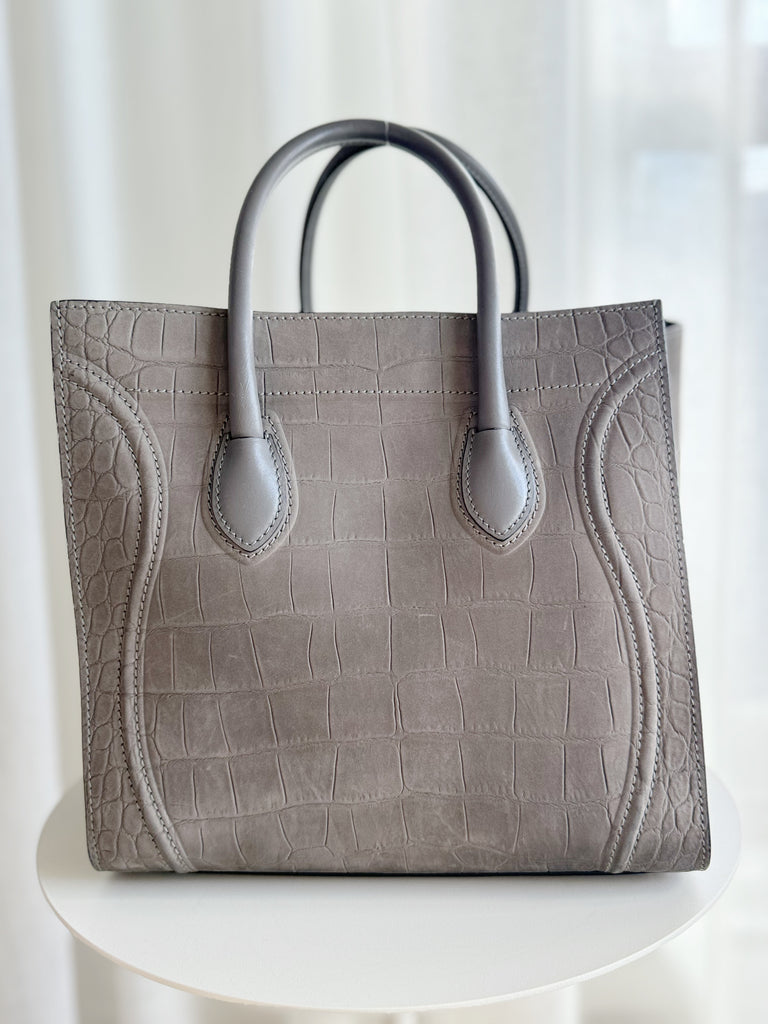 Embossed Leather Luggage Phantom Large Tote