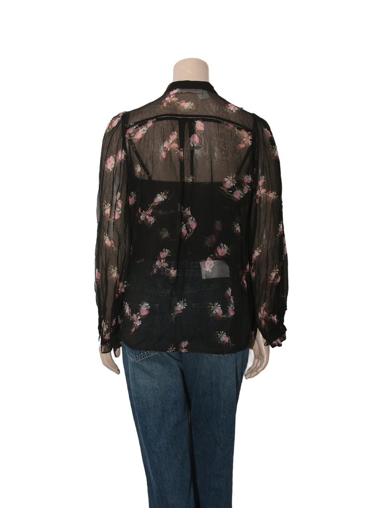 Floral Print Button Down Blouse