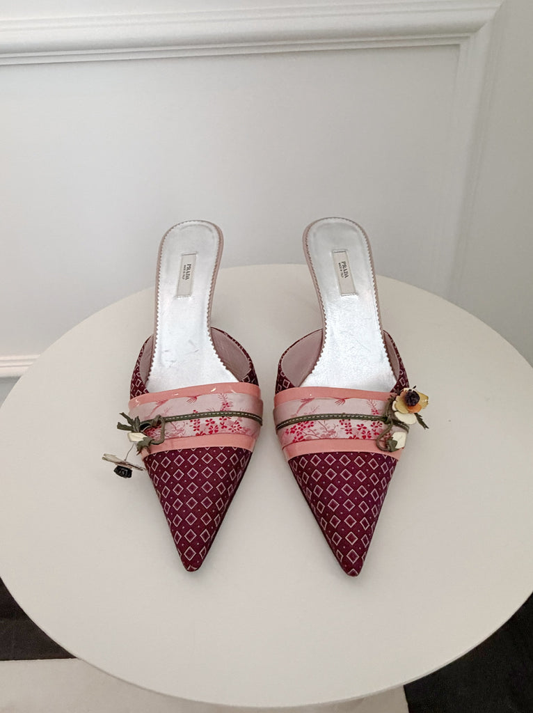 Vintage Printed Mules