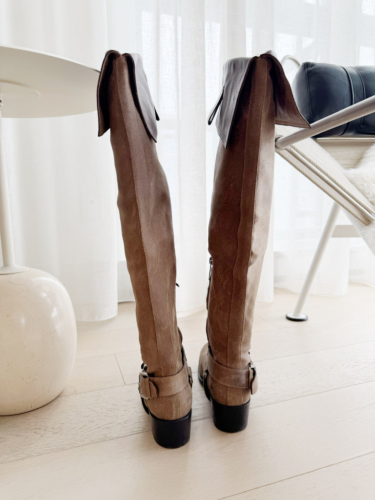 Suede Knee High Boots