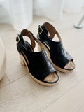 Leather Clog Heel Sandals