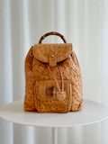 Vintage Mini Ostrich Bamboo Backpack