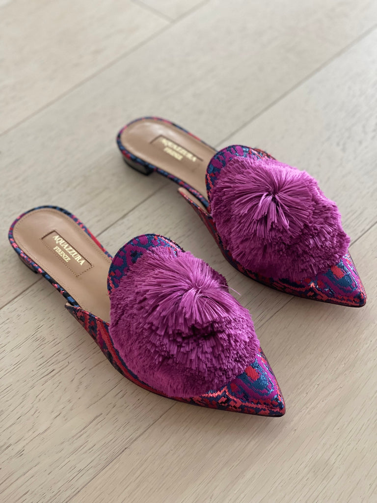 Powder Puff Pompom Mules