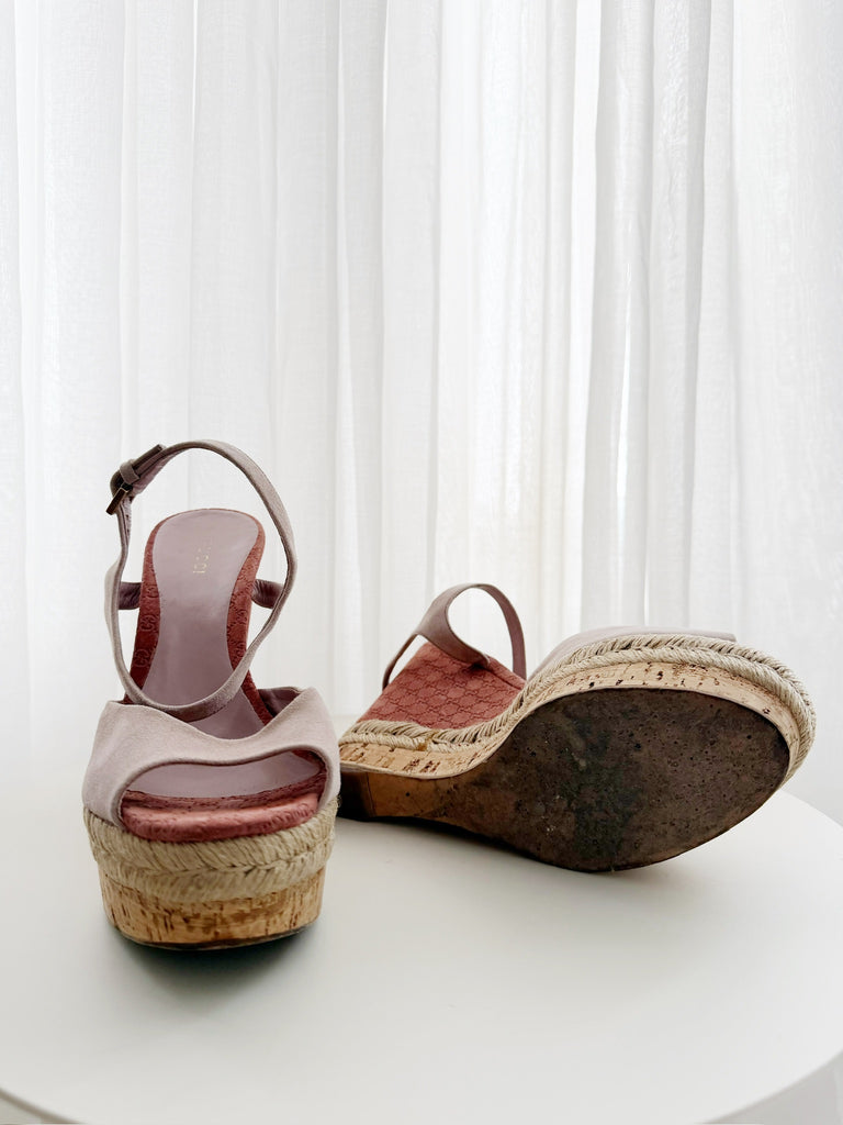 Suede Wedge Sandals