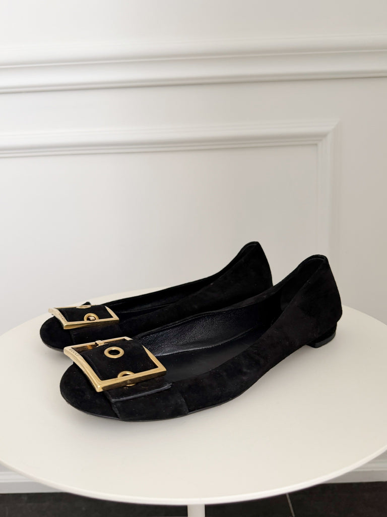 Suede Round Toe Flats