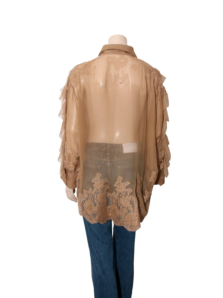 Silk Lace Detail Blouse