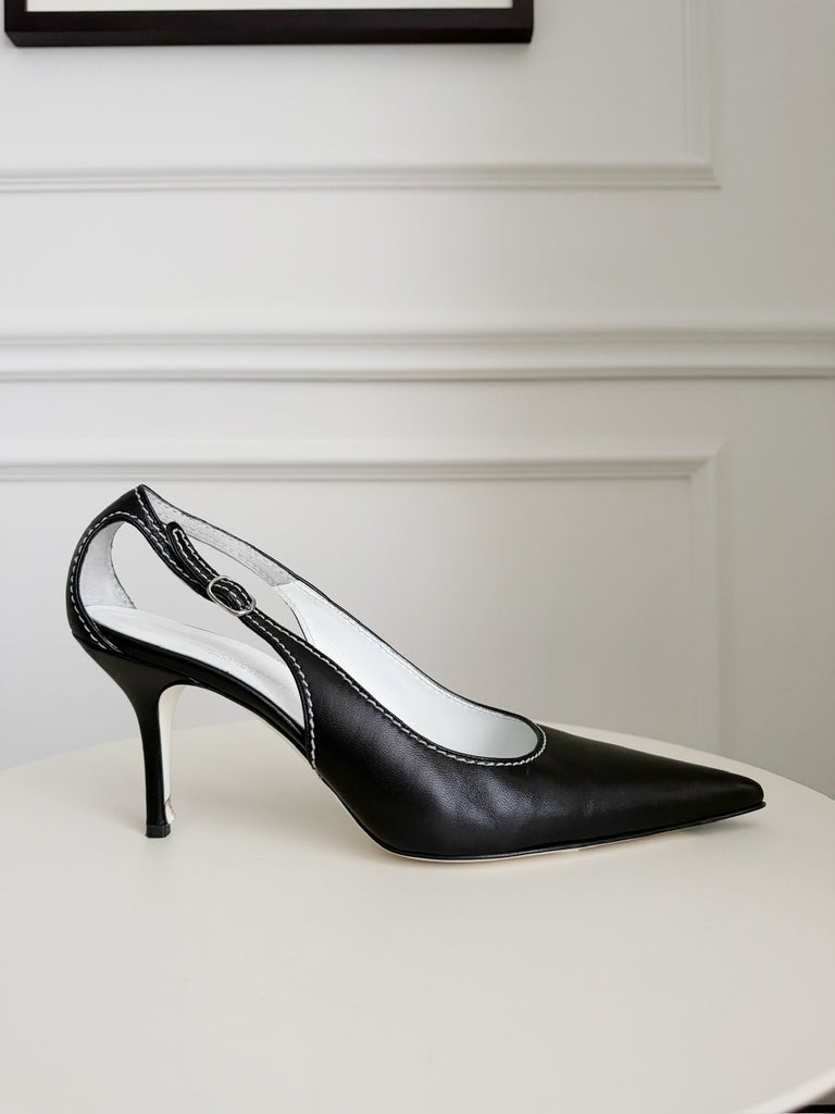 Vintage Leather Cut Out Pumps