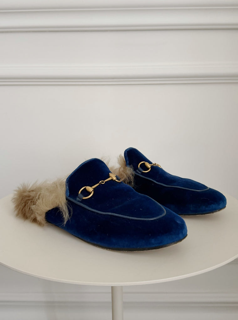 Velvet Fur Lined Mules
