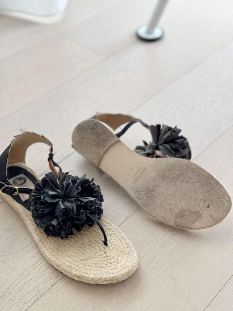 Flat Espadrille Flower Sandals