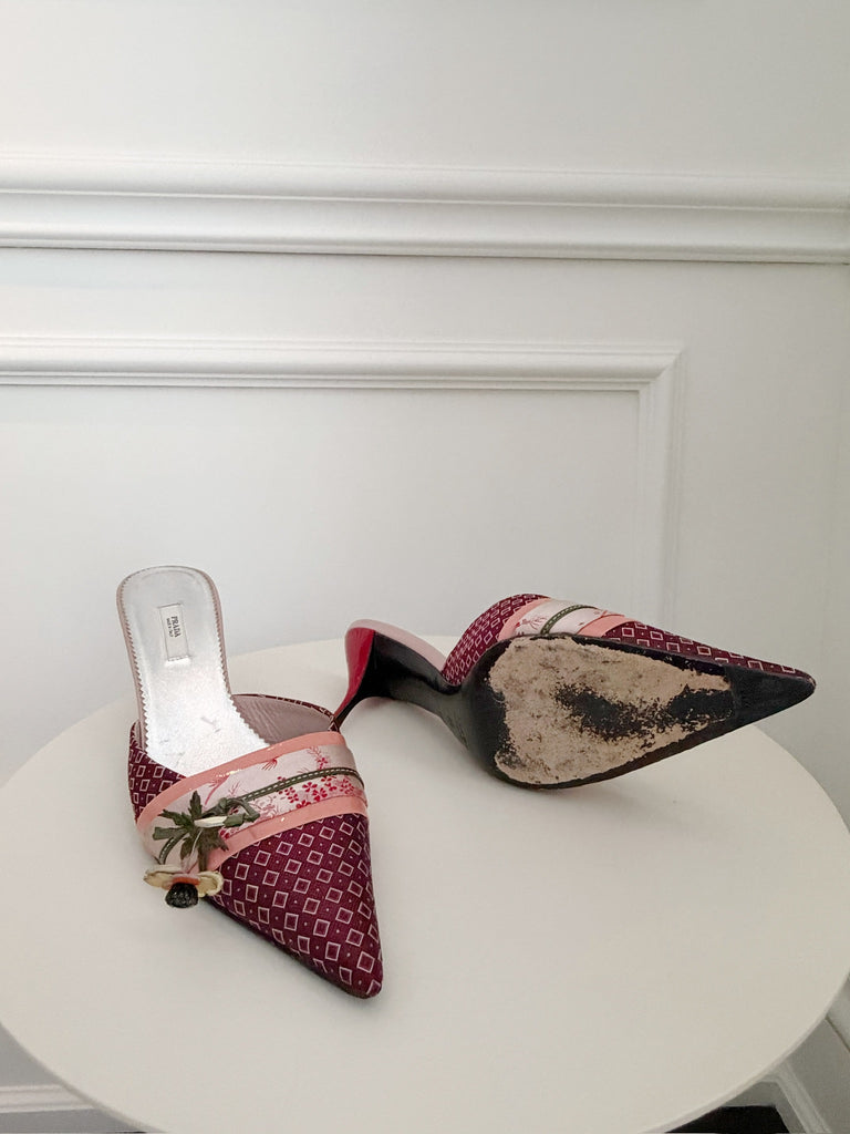 Vintage Printed Mules
