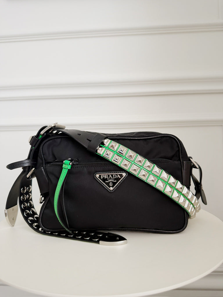 Tessuto Nylon New Vela Studded Cross Body Bag