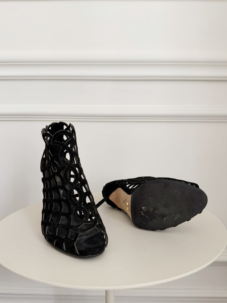 Suede Cut Out Sandals