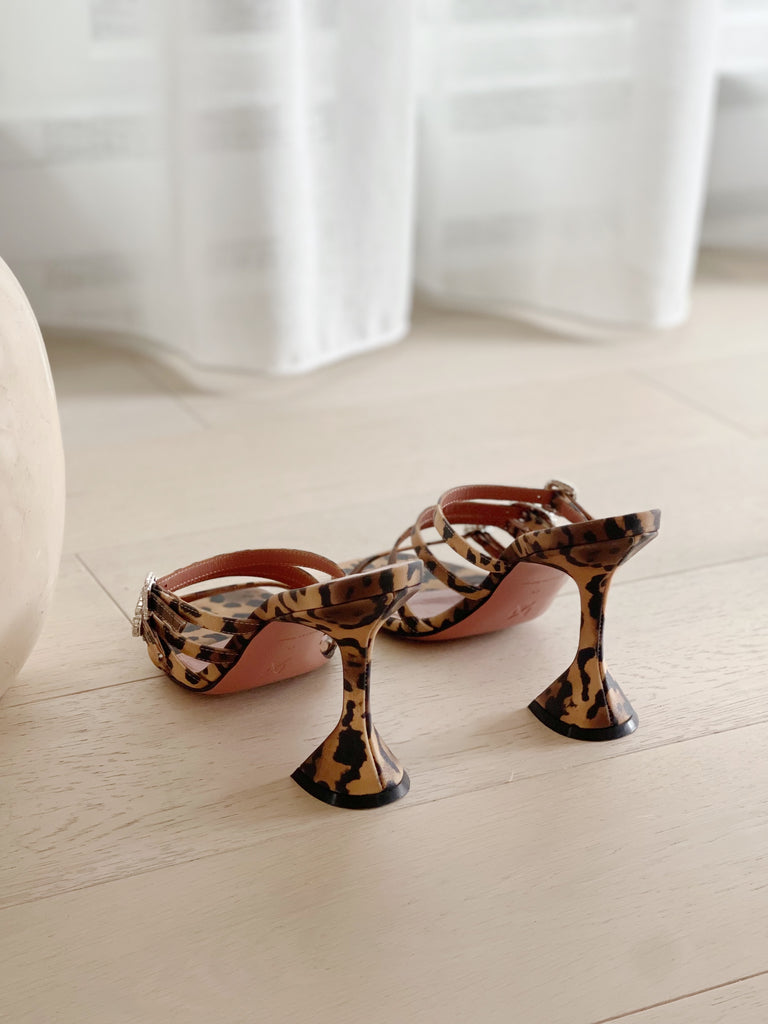 Robyn Crystal-Embellished Leopard-Print Satin Mules