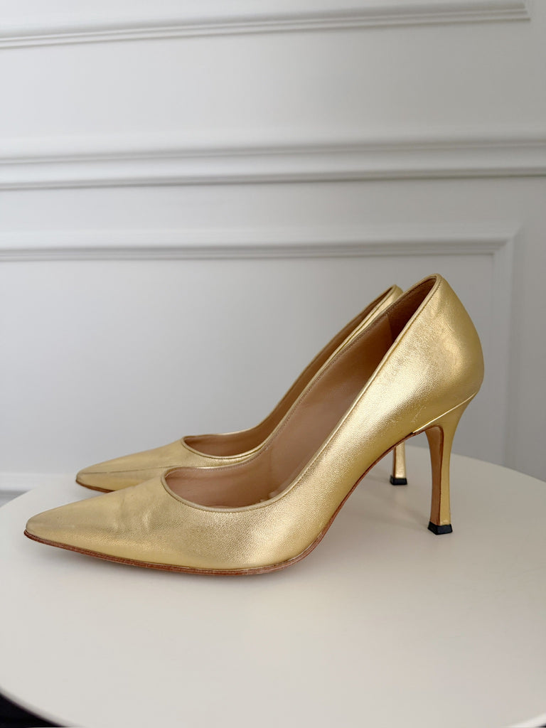 Metallic Leather Pumps