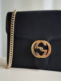 Interlocking G Leather Dollar Cross Body Bag